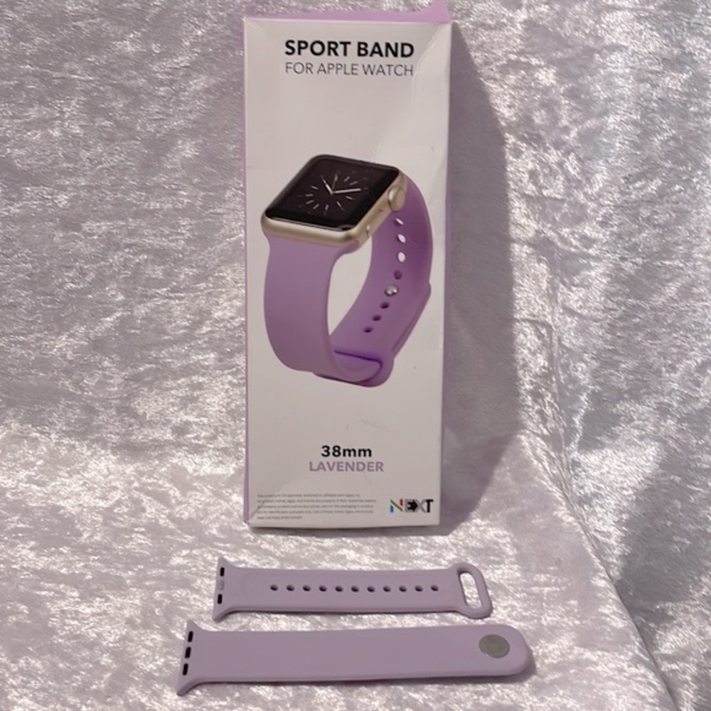 NWT Next Apple Watch Lavender Soft Silicone Sports Band, 38mm